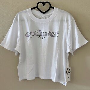 RVCA White “Optimist” Graphic Relaxed Fit Organic Cotton Tee NWT Size S